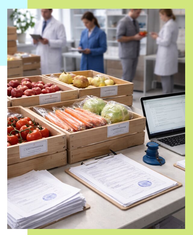 Сертификация овощей и фруктов в Костроме от 8678 р. | Алешин-Кст