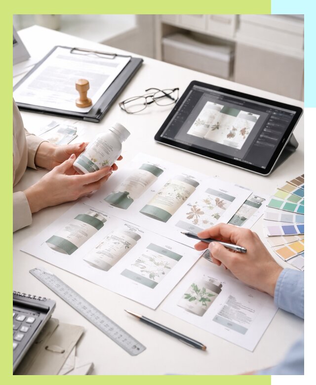 Профессиональная разработка дизайна и текста этикетки продукции в Костроме